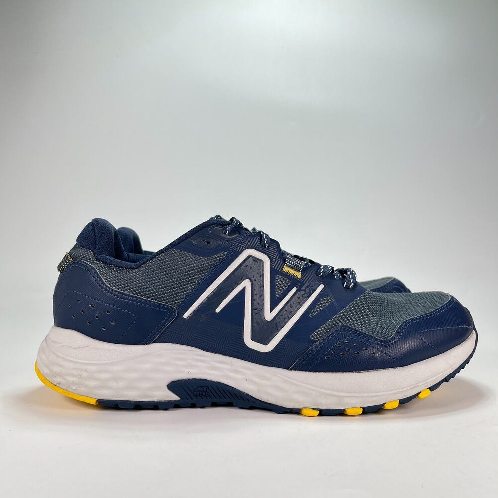 New Balance 410v8 Blue Yellow Outdoor Trail Running Shoes MT410NY8 Mens Sz 12 4E